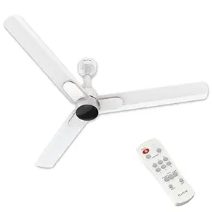 Polycab Wizzy Neo DLX 1200mm 5-Star BLDC,Remote Ceiling fan for home| Free Installation| 55% Energy Saving, High Air Delivery, 7 Speed Setting, Reversible & Timer| 3-yr Warranty【Snow White】