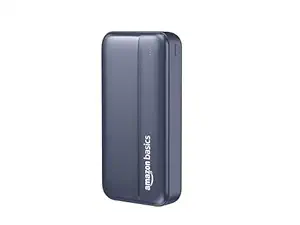 Amazon Basics 20000 mAh Power Bank | 22.5W Fast Charging | Dual Output & Input | Charge 3 Devices Simultaneously | for Smartphones, TWS Earbuds, Speakers, Tablets (Dark Blue)