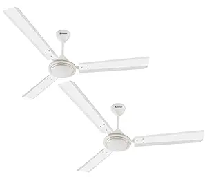 LONGWAY Nexa 1200mm/48 inch High Speed Anti-dust Decorative 5 Star Rated Ceiling Fan 400 RPM | Ceiling Fan with 2 Year Warranty (White, Pack of 2)