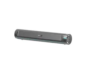 amazon basics SB20R 20W Bluetooth Soundbar with 3600 mAh Battery | 2X Bass | Up to 10 hrs of Playback | Blue LED Lights | Bluetooth 5.3, Aux & USB Connectivity (Black)