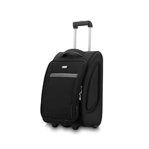 HARISSONS Sleek 38L Overnighter Trolley Bag with Wheel for Travel | Small Cabin Luggage Suitcase for Men & Women (Black)