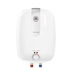 Polycab Elanza Dlx 4-Star, 25 litre, 2KW Electric Storage Geyser (Water Heater) For Home,Bathroom|Efficient Heating Element,Glasslined Coated Tank|Enhanced Safety, Temperature Control Knob【White】