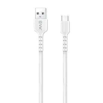 EVM Type-C Data & Sync Cable (1 Meter, 3 Amp) - High-Speed Charging & Sync Cable, Tangle-Free, Sturdy & Durable, 1 Year Warranty (EVM-C-015-White)