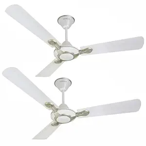 Havells Leganza 3B 1200mm 2 Star Energy Saving Ceiling Fan (Pearl White Silver, Pack of 2)