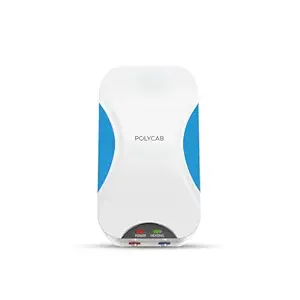 Polycab Intenso 3 litre, 3KW Electric Instant Geyser (Water Heater) For Home, Bathroom | Efficient Heating Element | Enhanced Safety Measures| 5 years tank & 2 years product warranty【White Blue】