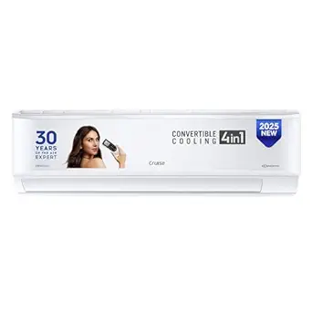 Cruise 1 Ton 3 Star Inverter Split AC with 7-Stage Air Filtration (100% Copper, Convertible 4-in-1, PM 2.5 Filter, CWCVBL-VQ1W123, White)