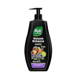 Nyle Naturals Volume Enhance Shampoo, With Blackberry, Reetha and Amla, Gentle & Soft Shampoo, PH Balance and Paraben Free, For Men and Women, 800ml