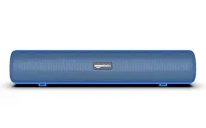 amazon basics SB25L 25W Bluetooth Soundbar with 4000 mAh Battery | 2X Bass | Up to 7 hrs of Playback | Blue LED Lights | Bluetooth 5.3, Aux & USB Connectivity (Blue)