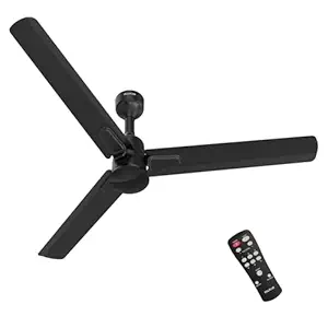 Polycab Silencio Mini DLX 1200mm 5-Star Advanced BLDC,Remote Ceiling fan for home|High Air Delivery, 25 Speed Setting, Sleep Mode, Reverse Rotation,Free Installation|3+1 Years Warranty【Midnight Black】