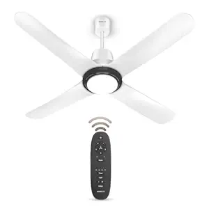 Havells 1200mm Libeccio Underlight BLDC Motor Ceiling Fan | Remote Controlled, High Air Delivery Fan | 5 Star Rated, Upto 60% Energy Saving, 2 Year Warranty | (Pack of 1, Pearl White)