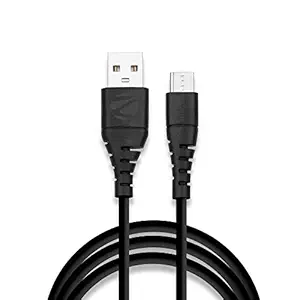 Zebronics MU2100V High quality 2.1A micro USB cable with 1 meter length, Data transfer support and Smartphone / tablet compatible usage(Black)
