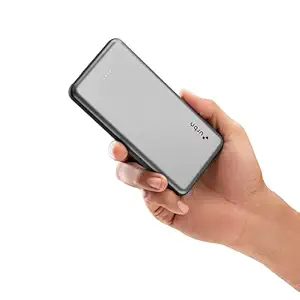 URBN Power Bank 10,000mAh Ultra Slim 12W | Dual Port Type C Input/Output | BIS Certified | 4-Layer Circuit Protection | 6-Month Replacement Warranty | Made in India | Free Type C Cable - Grey