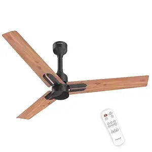 Polycab Wizzy Neo 1200mm 5-Star BLDC, Remote Ceiling fan for Living Room| 55% Energy Saving, 100% Copper, High Air Delivery, 6 Speed Setting, Reversible & Timer | 4-yr Warranty【Natural Wood】