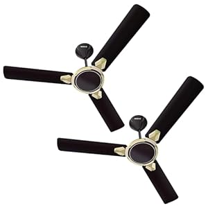 Havells 1200mm Equs ES Ceiling Fan | Premium Finish, Decorative Fan, Elegant Looks, High Air Delivery, Energy Saving, 100% Pure Copper Motor | 2 Year Warranty | (Pack of 2, Smoke Brown) 1 Star
