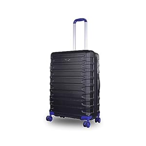 V-Lite Warpath 70 cms Onyx Black Check-in Hard Sided Trolley Bag Suitcase Travelling Spinner Luggage with Anti-Theft Zippers & TSA Approved Lock
