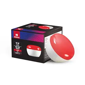 HAVELLS DEKOR 15W Decorative bulb with unique design to conceal/Hide the holder | B22| (RED)