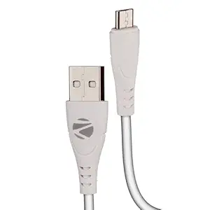 ZEBRONICS MU240 USB - Micro USB Cable, 18 Watts, Rapid Charging, Charge & Sync, 1 Meter (White)