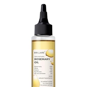 Brillare Rosemary Oil For Rapid Hair Growth | Improves Hair Thickness | Controls Hair Fall & Nourishes Scalp | 100% Natural, Non Greasy Hair Oil For Men & Women (100 ML)