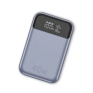 Amazon Basics Dual Output 10000mAh Power Bank|USB Type C, USB Type A|PD20W + 20W|LED Display|Broad Compatibility|in-Built Device Protection|20W Fast Charging|Extended Power on The Go (Grey)