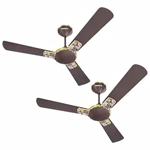 Havells Enticer Art 1200mm 2 Star Energy Saving Ceiling Fan (Flora Espresso Brown, Pack of 2)