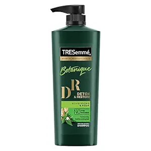 Tresemme Detox & Restore Shampoo, With Ginseng And Neem, No Dyes, No Parabens, Safe For Colour-Treated Hair, 580 ml