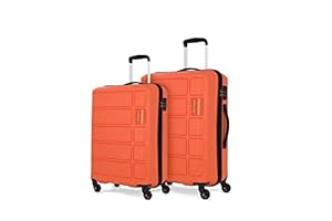 Kamiliant by American Tourister Harrier 2 Pc Set - 55 cms & 68 cms Small & Medium Polypropylene Hard Sided 4 Wheels Spinner Luggage/Suitcase/Trolley Bag (Carrot)
