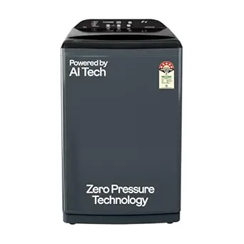 Godrej 8 Kg 5 Star Zero Pressure (0.02 MPa) Technology With Steel Drum Fully-Automatic Top Load Washing Machine (2024 Model, WTEON ADA 80 5.0 FEFN GLGR, Glacial Grey, With Soft Close Lid)