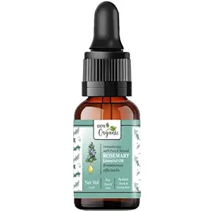 Organic Rosemary Essential Oil for Hair Growth, Hair Fall Control and Nourishment, Skin Care | 100% Pure, Natural | 15 ML