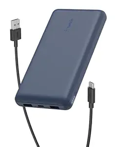 Belkin 20000 MAH Lightweight Slimmest Power Bank with 1 Type C PD and 2 USB A Port, Fast Charging Portable Charger to Charge 3 Devices, iPhones 16, 15, 14, 13, 12 Series, Android Phones & More - Blue
