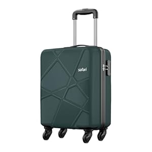 Safari Pentagon 55cm Small Cabin Trolley Bag Hard Case Polypropylene 4 Wheels 360 Degree Wheeling System Luggage, Travel Bag, Suitcase for Travel, Trolley Bags for Travel, Dusk Green