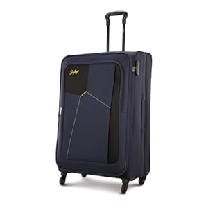 Skybags Rubik 78 Cms Large Check-In Polyester Soft Sided 4 Wheels 360 Degree Rotation Luggage/Speed_Wheel Suitcase/Trolley Bag- Blue, 47 Centimeters