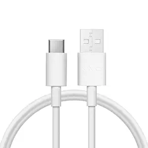 Sounce 80W Flash USB Type C Charging Cable for Vivo V30/V29/V28/V27/V25/V23e/V23 pro/V21 5G/Iqoo Neo 9 pro/12 5G/Neo 7 pro/Z7/Z7S/Z6 Lite/11/Z6 44W/T2, Data Sync & Fast Charging Type-C Cable - White