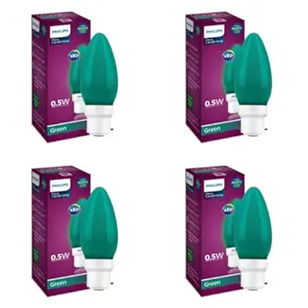 PHILIPS LED Deco Green 0.5W Glass Candle (Pack of 4)