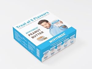 MYFITNESS Peanut Butter 5 in 1 Combo, 250g | Chocolate Smooth | Chocolate Crunchy | Chocolate Crispy | Original Smooth | Original Crunchy | Tasty Nut Butter Spread for Healthy Breakfast | 5 X 50grams