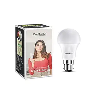 Goldmedal Wow 9W B22 Base LED Bulb – Cool Daylight (6500k) | Energy Efficient | 230 Degree Light Coverage | Surge Protection up to 4KV | Rated Life 15000 Hrs | for Home & Office |Pack of 1