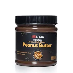 Upsnac Luscious Dark Choco Peanut Butter Crunchy 300g | High Protein | Tasty & Healthy Nut Butter Spread | No Refined Sugar | Zero Trans Fat | Cholesterol Free & Gluten Free