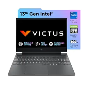 HP Victus, 13th Gen Intel Core i7-13620H, 6GB NVIDIA RTX 4050, 16GB DDR6, 1TB SSD (Win11, Office21, Silver, 2.3kg) 144Hz, IPS, 15.6-inch(39.6cm) Flicker-Free Gaming Laptop, Enhanced Cooling, fa1332TX