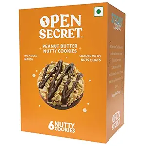 Open Secret Peanut Butter Story Box | 1 Healthy Peanut Butter Story Box|Peanuts & Chocolate- All at Once|Family Snacks Biscuit |No Added Maida| 6 Cookies Per Box, 75 gm