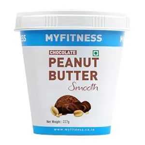 MYFITNESS Peanut Butter Chocolate Spread Smooth 227g | 22g Protein & 6g Fiber | Healthier Nut Butter Spread for Breakfast, Snacks & Bread Treats | Cholesterol Free | Zero Trans Fat | Pure Roasted Nuts