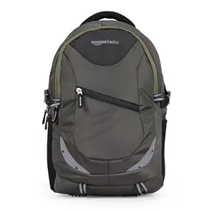 Amazon Basics Laptop Backpack | 15.6 inches | Water Resistant Polyester | Ideal for Office College School Travel (Diagonal)