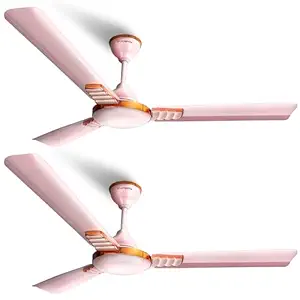 LONGWAY Wave P2 1200 mm/48 inch 400 RPM Ultra High Speed 3 Blade Star Rated Anti-Dust Decorative Ceiling Fan (Rusty Pink, Pack of 2)