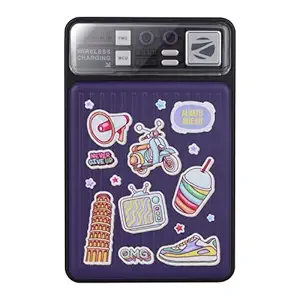 ZEBRONICS MW65 Wireless Power Bank, 10000 mAh, Rapid Charge, Built-in Wireless Charging Pad, Outputs - 22.5W Wired | 15W Wireless, Type C PD, LED Indicator, Made in India (Fun Purple)