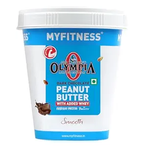 MYFITNESS Peanut Butter High Protein Dark Chocolate Spread Smooth 1kg | Added Whey Protein | 26g Protein for Muscle Building | 6g Fiber | Pre & Post-Workout Snacks | Cholesterol Free | Zero Trans Fat
