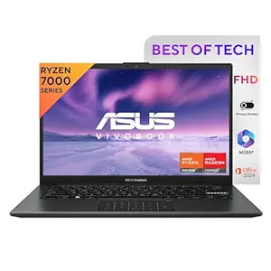 ASUS Vivobook Go 14, AMD Ryzen 3 7320U,Thin & Light (AMD Radeon iGPU/8GB RAM/512GB SSD/FHD/14/60Hz/42WHrs/Windows 11/M365 Basic (1Year)*/Office Home 2024/Mixed Black/1.38 kg) E1404FA-NK3325WS
