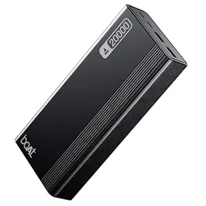 boAt Energyshroom PB401 20000mAh Power Bank| Micro USB and Type C (2-Way Input Ports), 22.5W, 3X Output Ports, Compatible with Tablets, Smartphones, Earbuds, Smartwatch (Carbon Black)