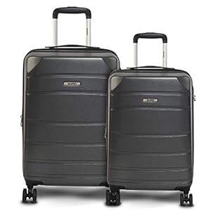 AGARO Regal Hard-Sided Polycarbonate Check-in Luggage Set of 2 (20-24 Inch Suitcase) Grey
