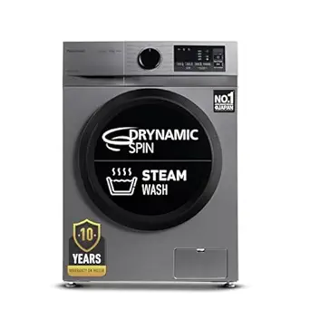 Panasonic 7 kg 5 Star Inverter Fully Automatic Front Loading Washing Machine with Built-In Heater (NA-147MH2L01, Dark Silver, 2024 Model)