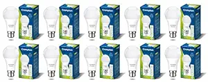 Crompton Dyna Ray 12W Round B22 LED Cool Day Light Pack of 10