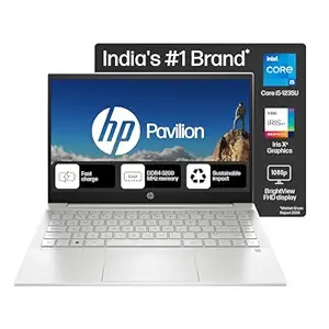 HP Pavilion, 12th Gen Intel Core i5-1235U, 16GB DDR4, 512GB SSD, (Win 11, Office 21, Silver, 1.41kg) IPS, BrightView, 14-inch(35.6cm) FHD Laptop, Intel Iris Xe Graphics, HD camera, Backlit KB,dv2014TU