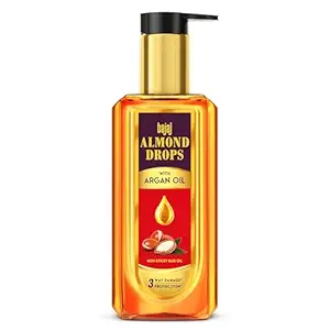 Bajaj Almond Drops Non Sticky Hair Oil With Almond and Argan Oil for 3 way Damage Protection 200ml